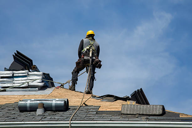 Professional Gutter Installation technician working in Essex, MT